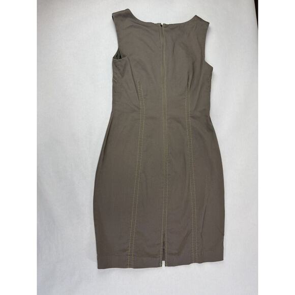 Nine West BodyCon Dress Neutral Boho Office Size 2 Brown Workwear Minimalist - Picture 2 of 8